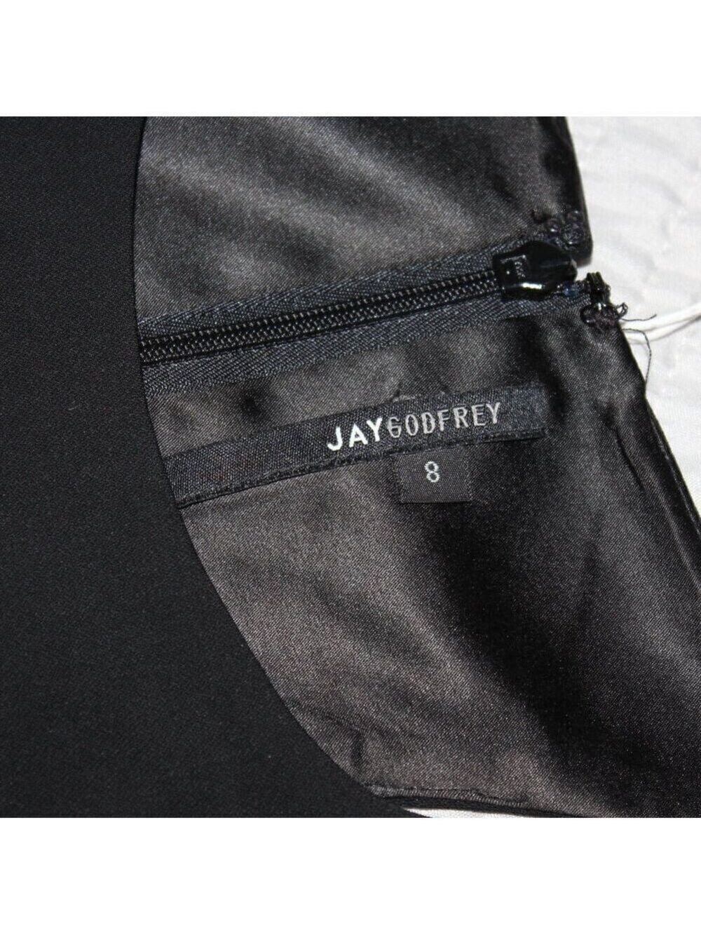 Jay Godfrey Wide Leg Jumpsuit Black Side Cutout Womens Size 8 Sophisticated EUC - Picture 7 of 12